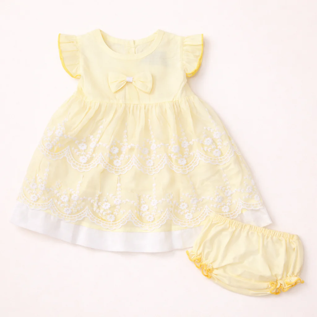 Baby Girl Frock Set Yellow - Sunshine
