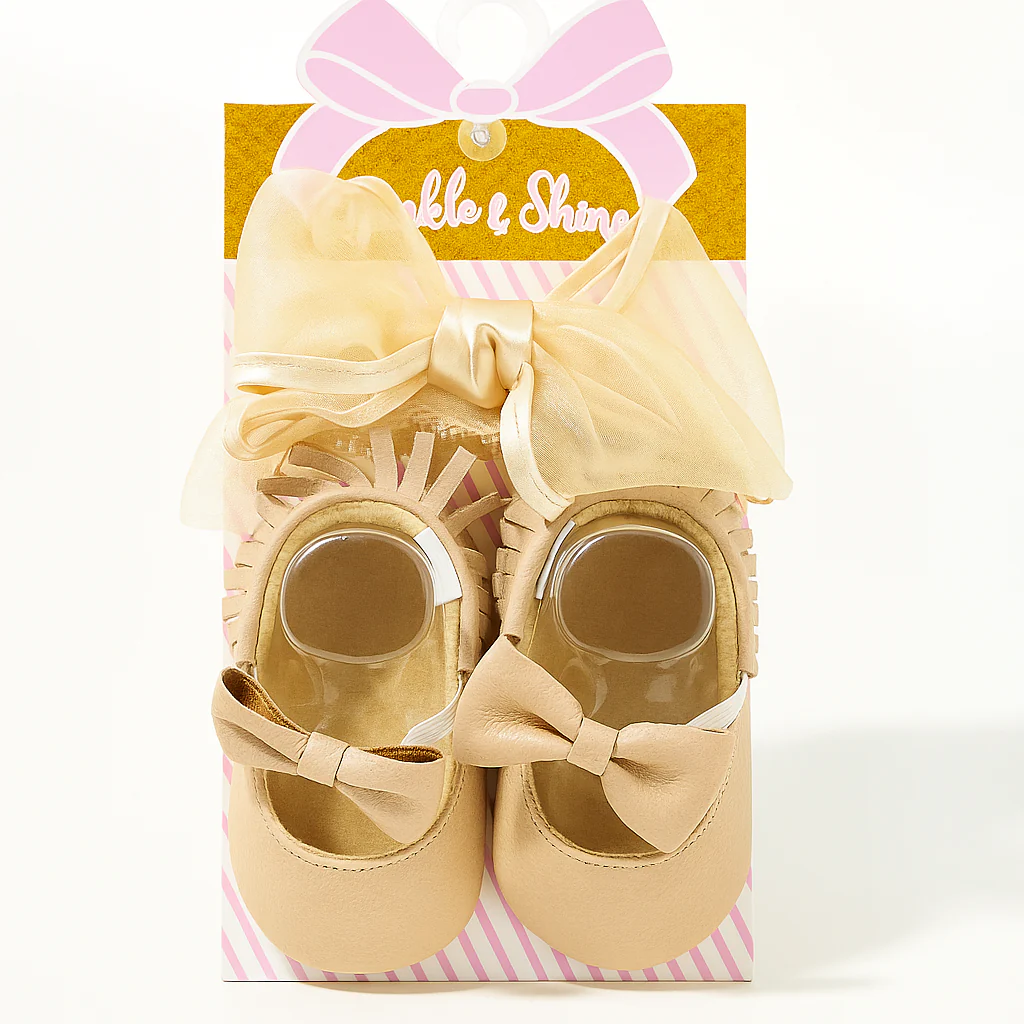 Baby Girl Sandals & Headband Set Brown - Sunshine
