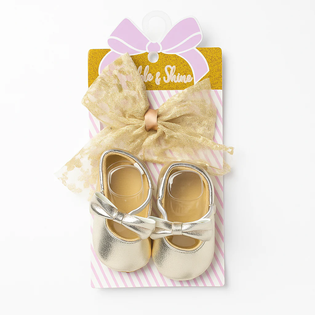 Baby Girl Sandals & Headband Set Golden - Sunshine