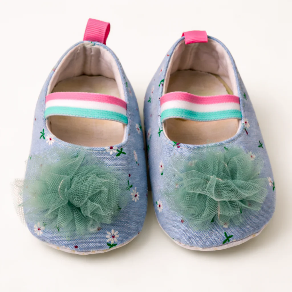 Baby Girl Shoes Flower Blue - Topse