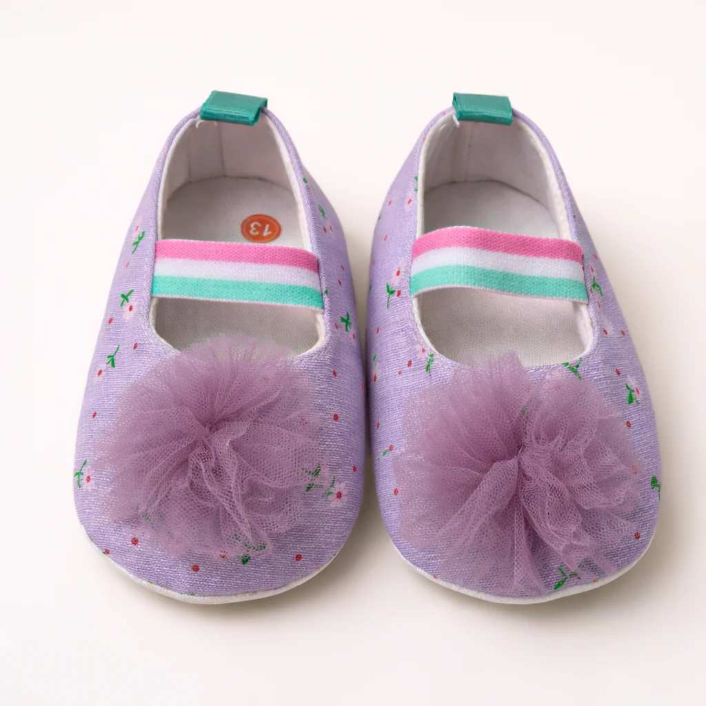 Baby Girl Shoes Flower Purple - Topse