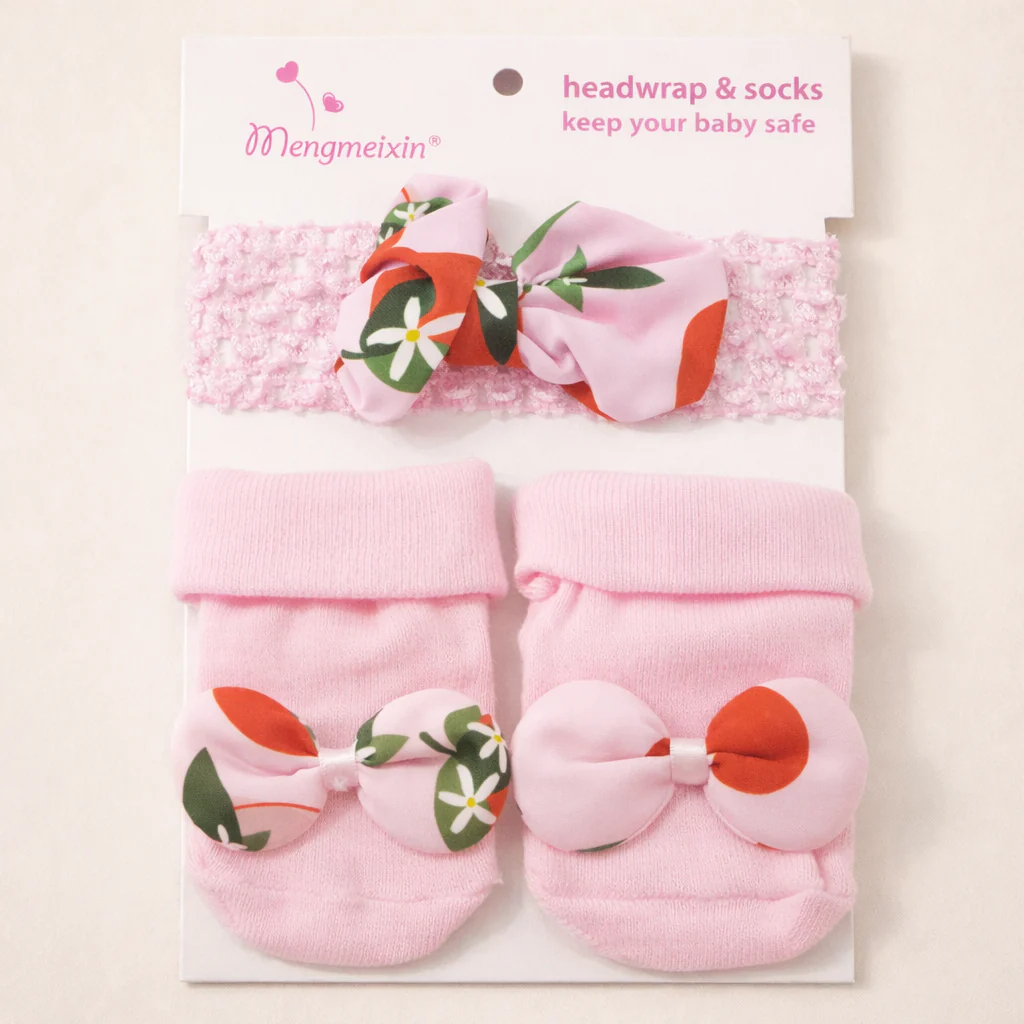Baby Girls Socks & Headband Set Pink - Sunshine