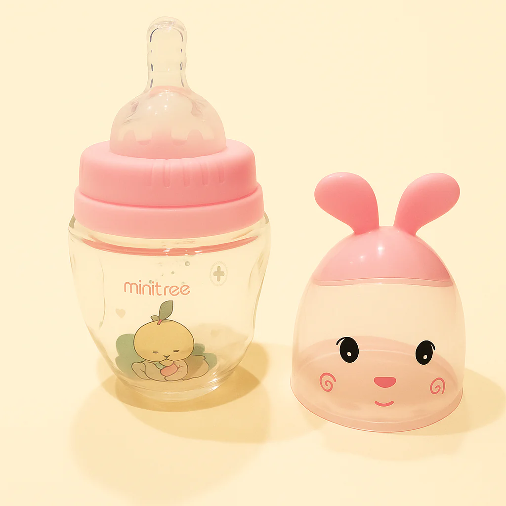 Baby Glass Feeder Pink (120Ml) - Sunshine