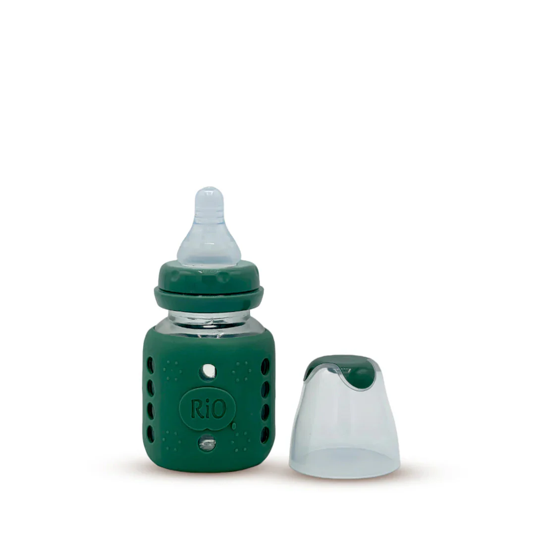 Baby Glass Feeding Bottle Green 80Ml Rio - Sunshine