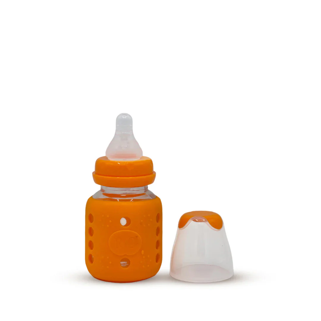 Baby Glass Feeding Bottle Orange 80Ml Rio - Sunshine
