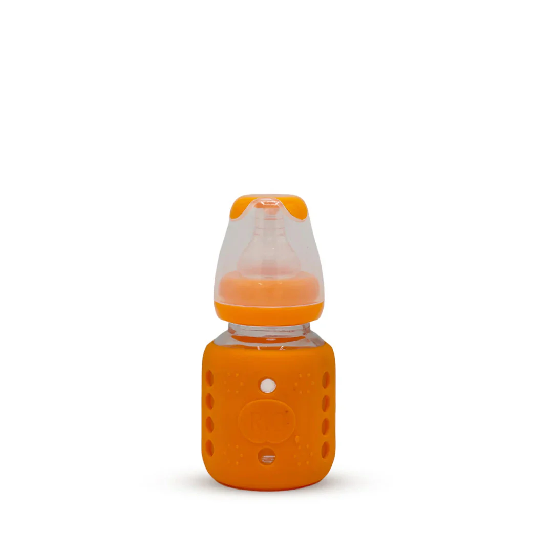 Baby Glass Feeding Bottle Orange 80Ml Rio - Sunshine - Image 3