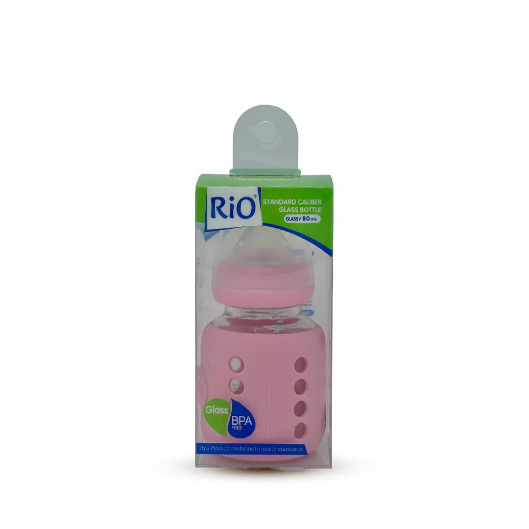 Baby Glass Feeding Bottle Pink 80Ml Rio - Sunshine - Image 2