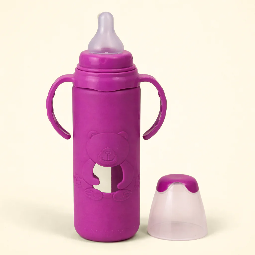Baby Glass Feeding Bottle Purple 240Ml - Sunshine - Image 2