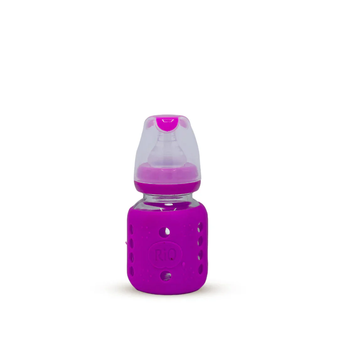 Baby Glass Feeding Bottle Purple 80Ml Rio - Sunshine - Image 3