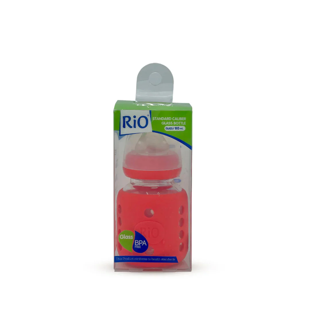 Baby Glass Feeding Bottle Red 80Ml Rio - Sunshine - Image 2