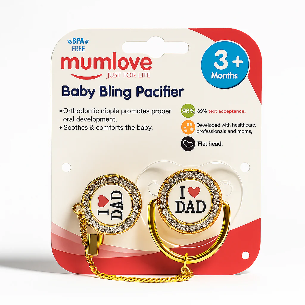 Baby Golden Pacifier I Love Dad - Sunshine