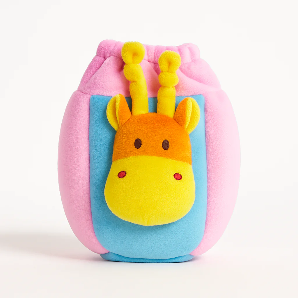 Baby Grip Feeder Cover Giraffe Blue & Pink - Sunshine