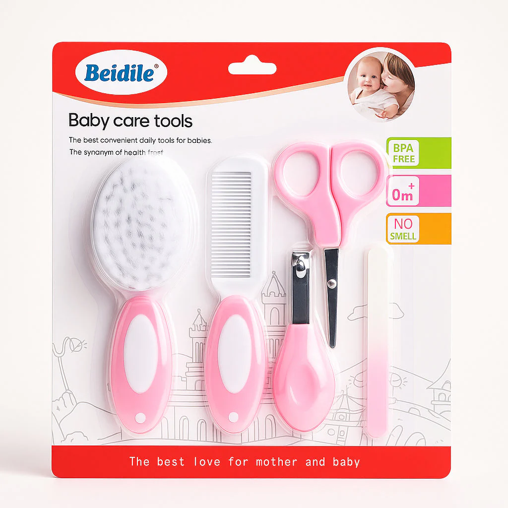 Baby Grooming Kit 5Pcs Pink - Sunshine