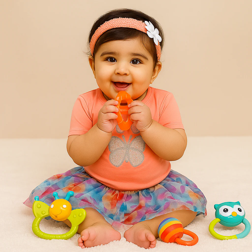 Baby Half-Sleeves Bodysuit Frock & Headband Set Peach - Sunshine - Image 3