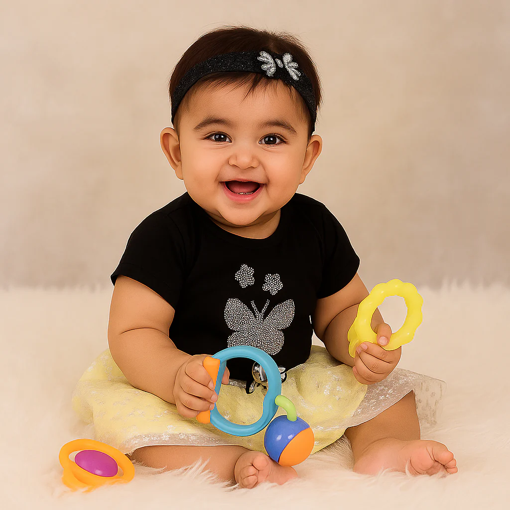 Baby Half-Sleeves Bodysuit Frock & Headband Set Yellow - Sunshine - Image 3