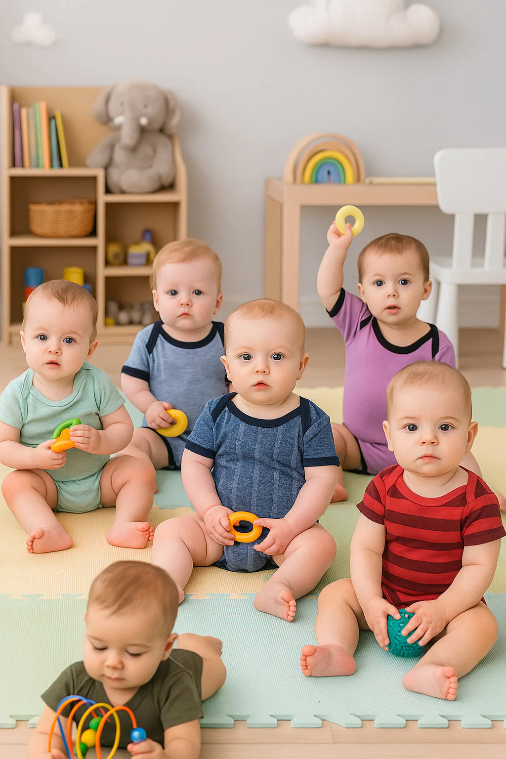 Baby Half Sleeves Bodysuit Pack Of 5 Multicolor - Sunshine
