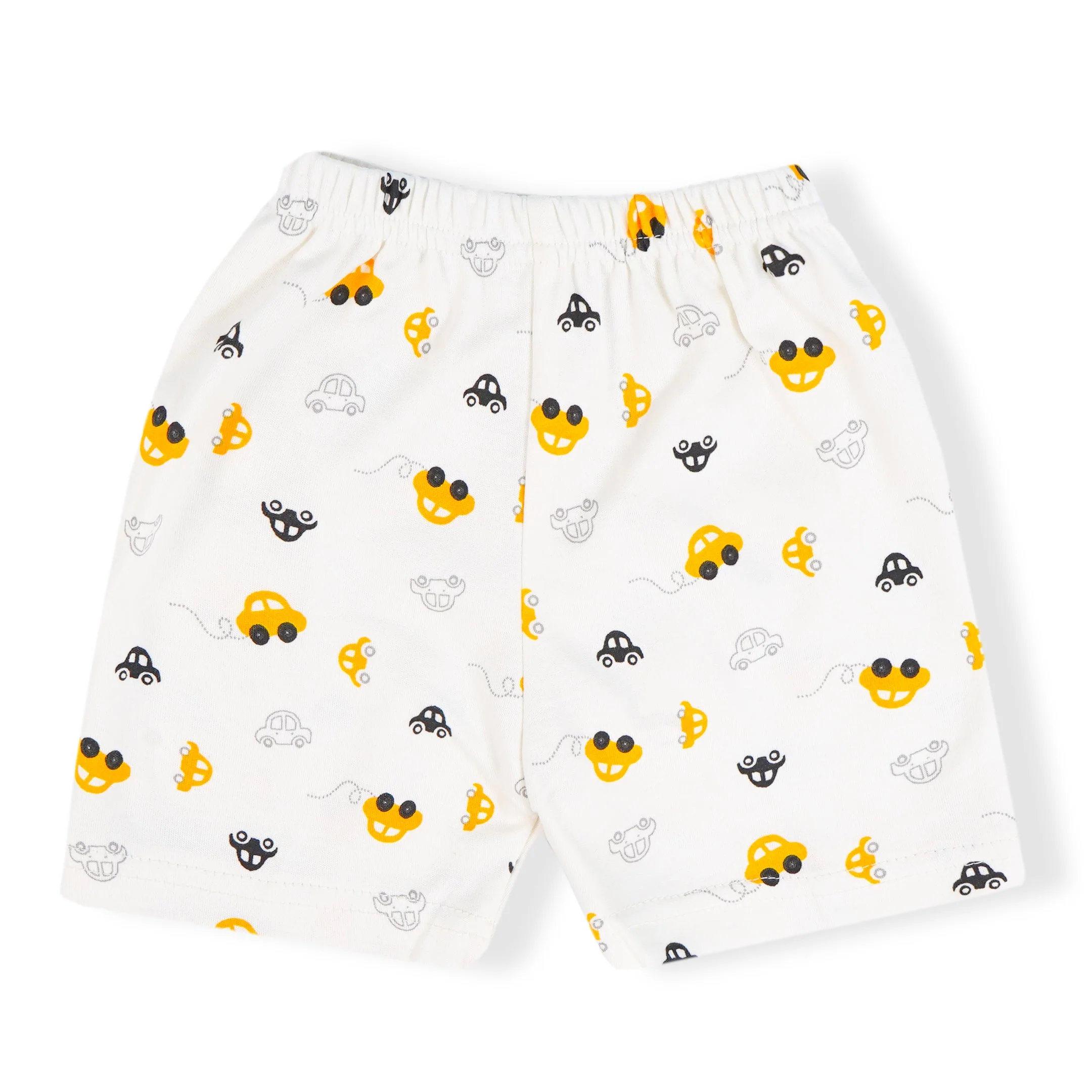 Baby Half-Sleeves Cotton Sleepsuit Cars Yellow - Sunshine - Image 6