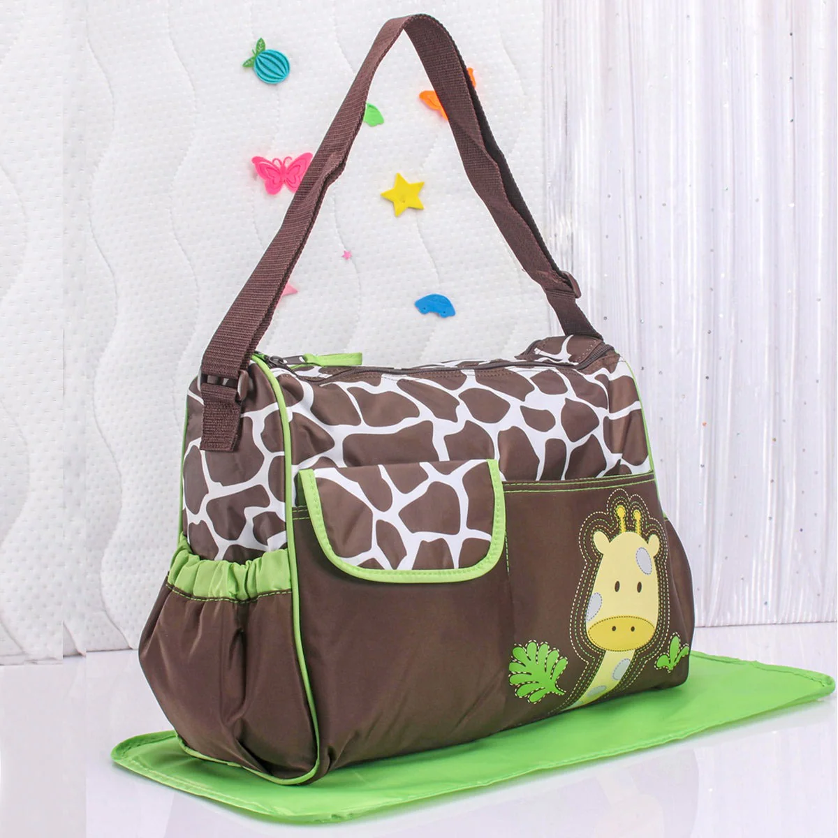 Baby Hand Carry Diaper Bag Giraffe Brown - Momease