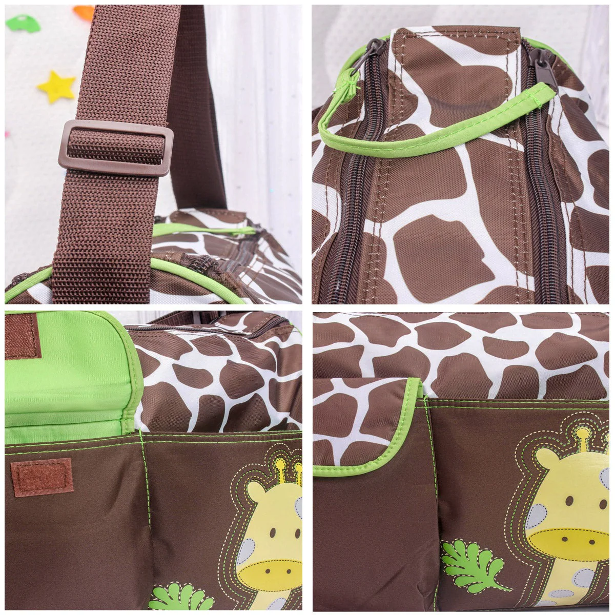 Baby Hand Carry Diaper Bag Giraffe Brown - Momease - Image 2