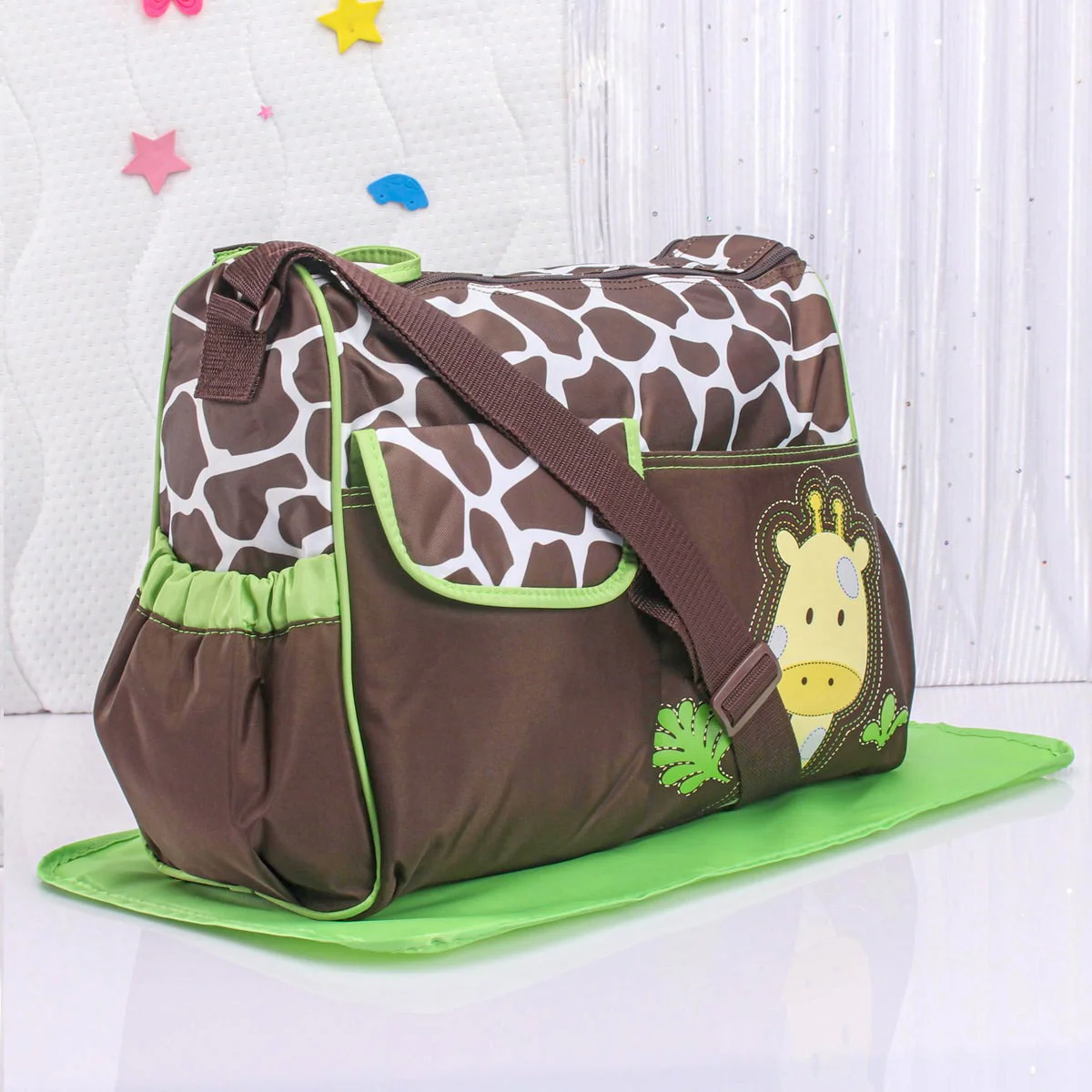 Baby Hand Carry Diaper Bag Giraffe Brown - Momease - Image 3