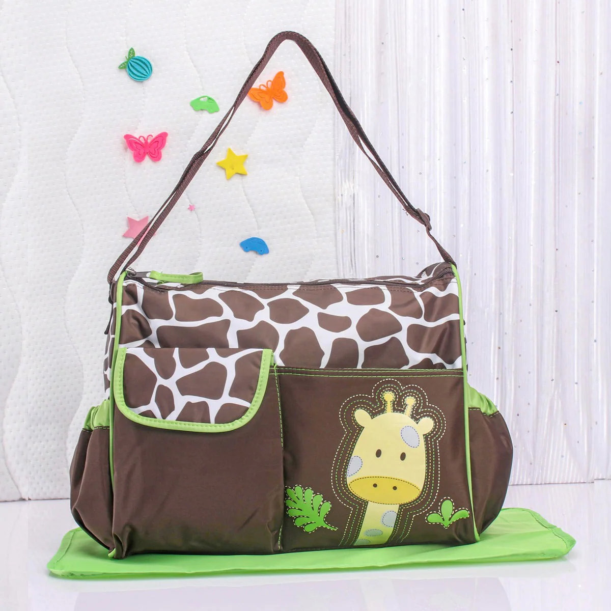 Baby Hand Carry Diaper Bag Giraffe Brown - Momease - Image 6