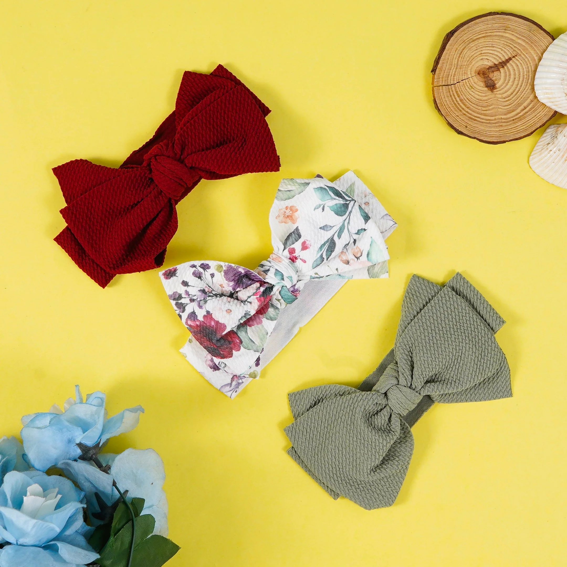 Baby Headband Set 3Pcs Rose Multicolor - Sunshine