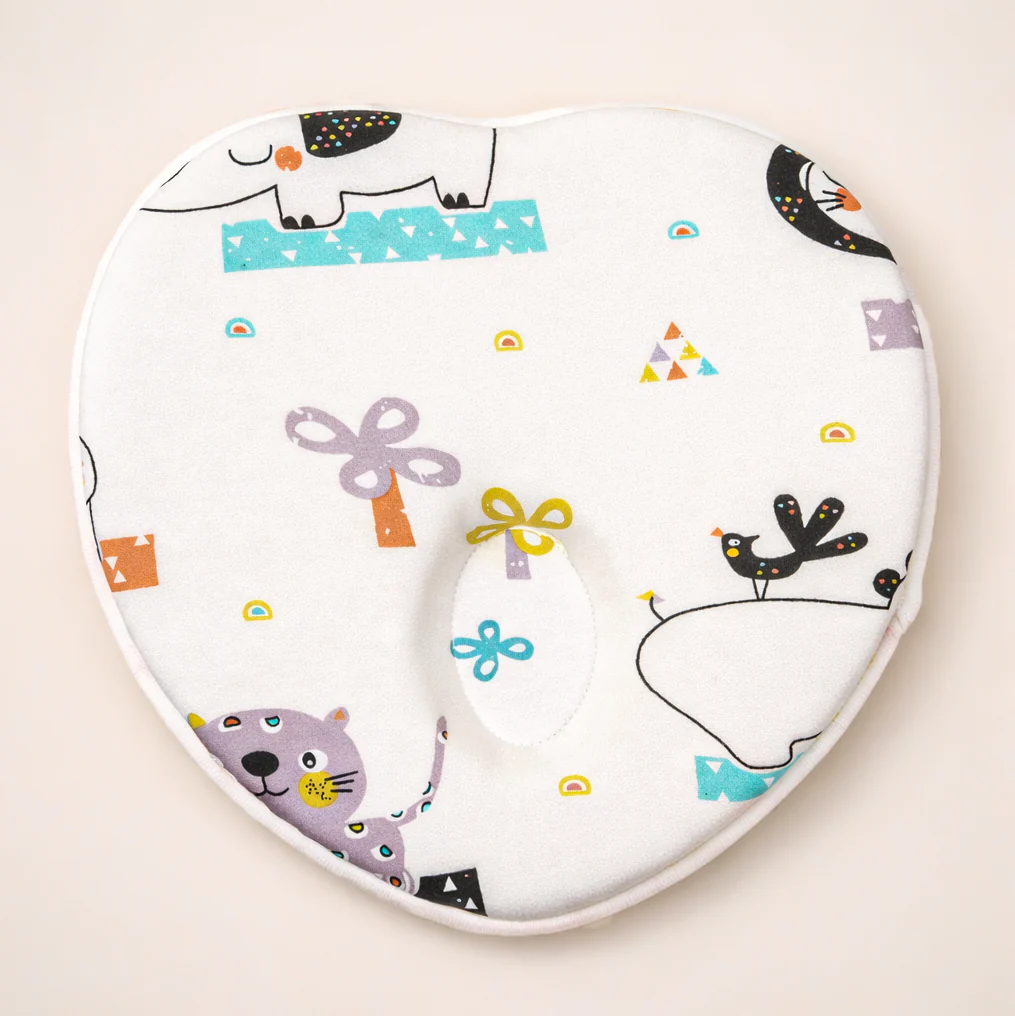 Baby Heart Shape Pillow Cat White - Topse