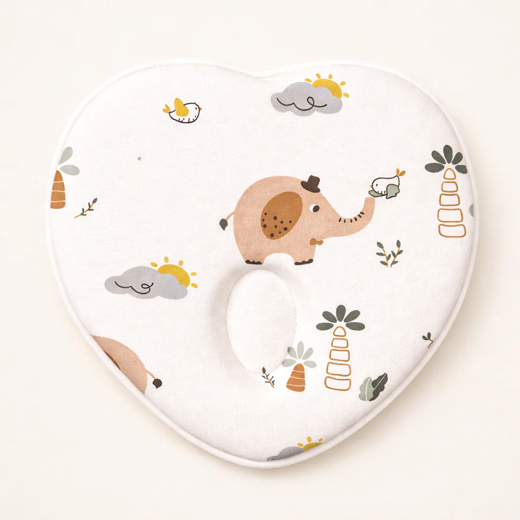 Baby Heart Shape Pillow Elephant Off White - Topse