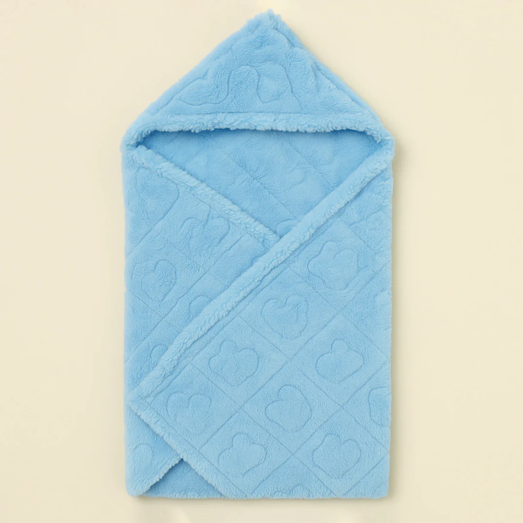 Baby Hooded Blanket Blue - Sunshine - Image 2