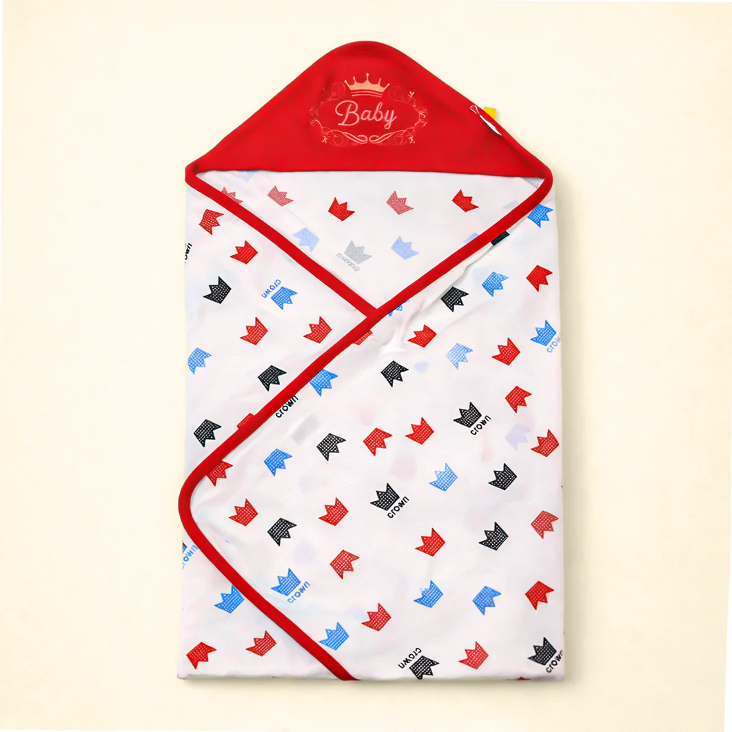 Baby Hooded Wrapping Sheet Crown Red (34 X 36In) - Sunshine - Image 2