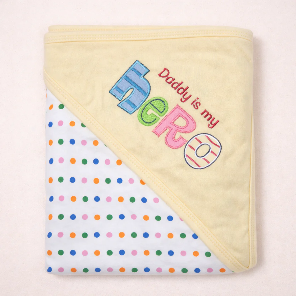 Baby Hooded Wrapping Sheet Hero Daddy Yellow - Topse
