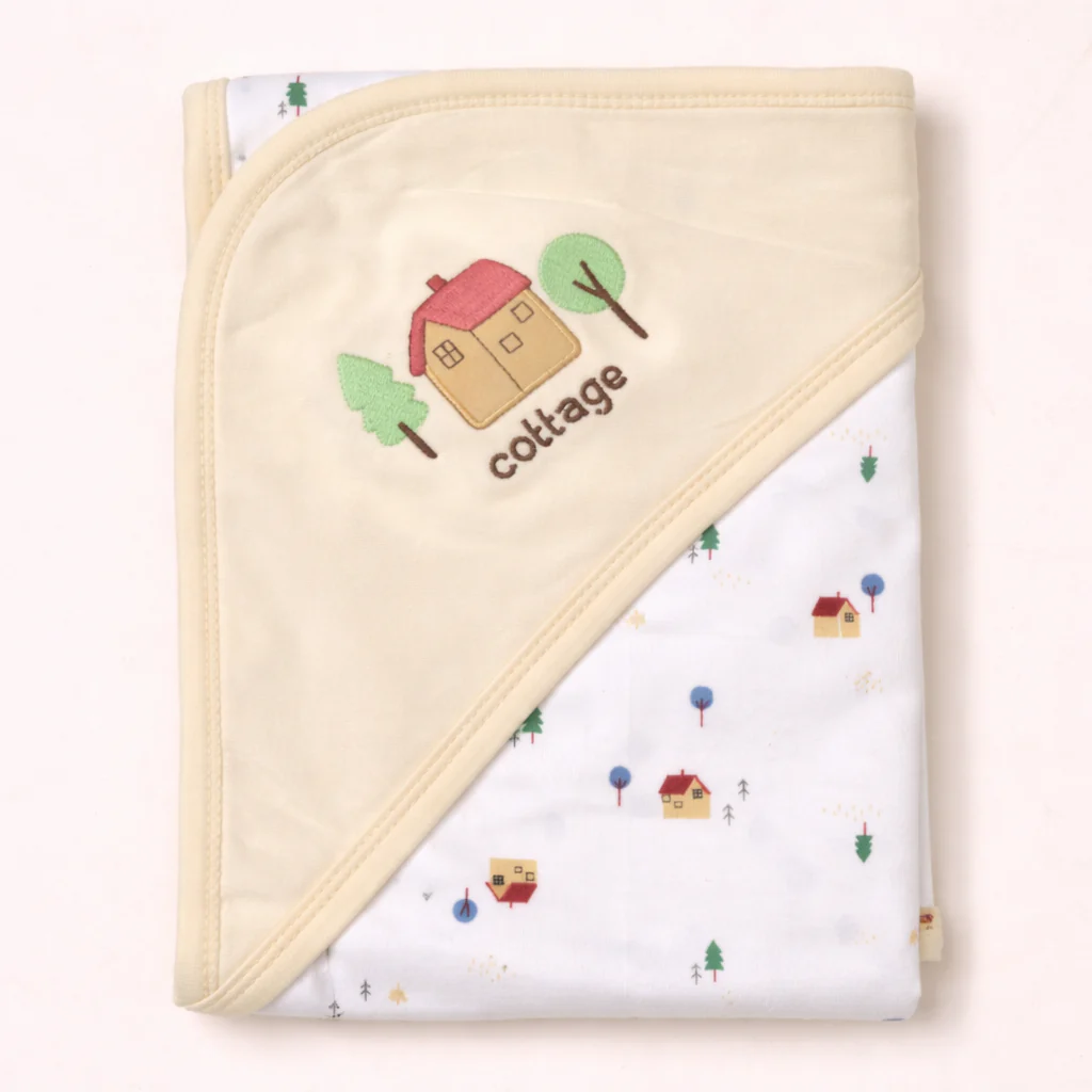 Baby Hooded Wrapping Sheet House Beige - Sunshine