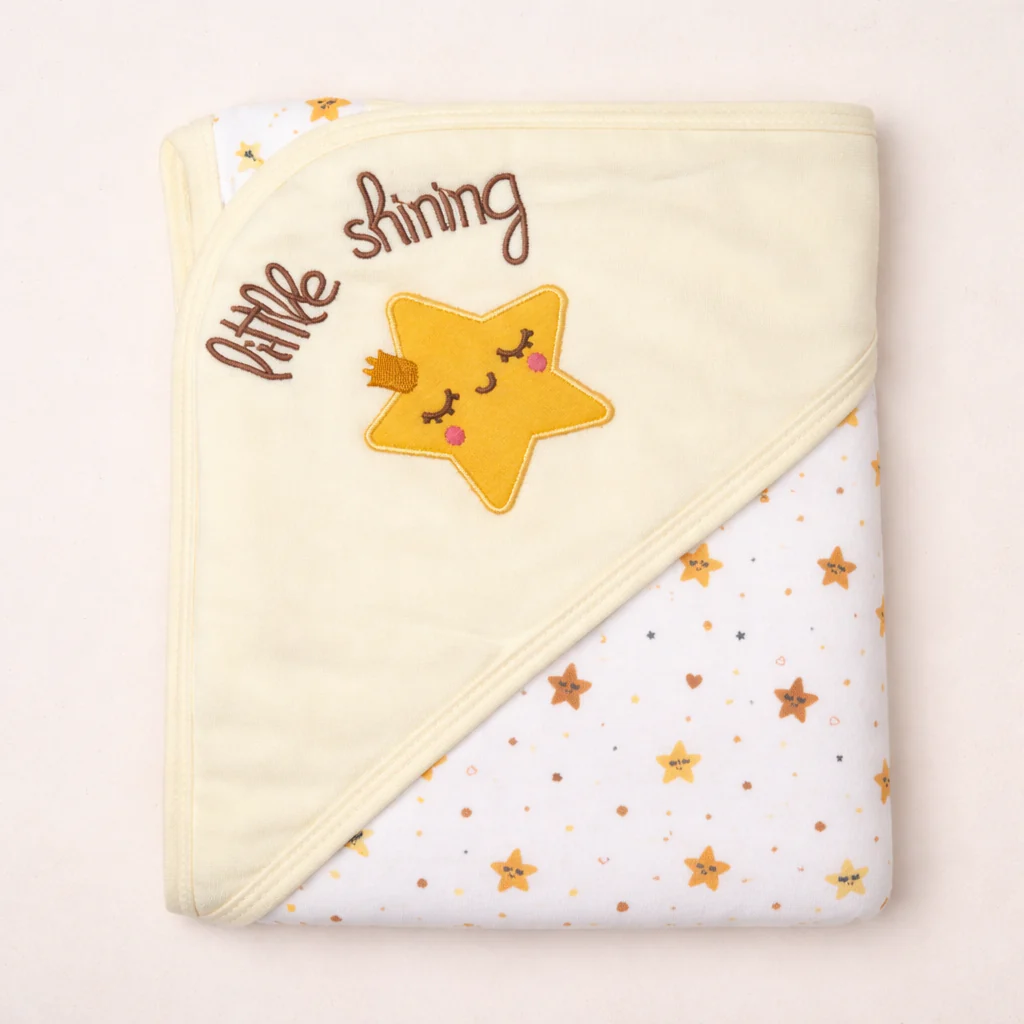 Baby Hooded Wrapping Sheet Little Shining Yellow - Topse