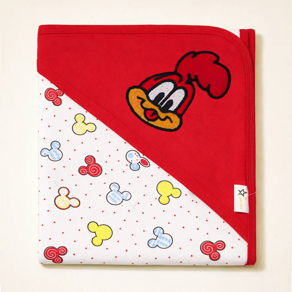 Baby Hooded Wrapping Sheet Mickey Red - Sunshine