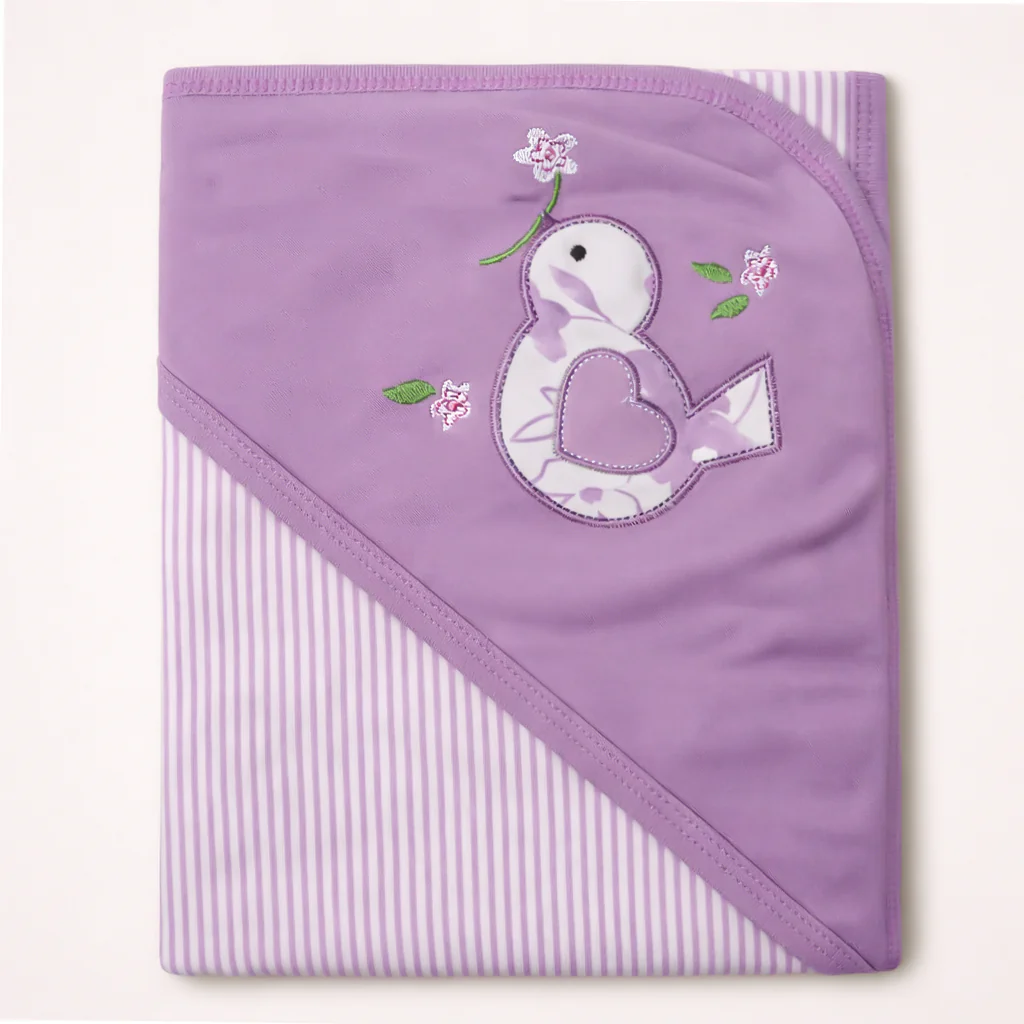 Baby Hooded Wrapping Sheet Sparrow Purple - Sunshine