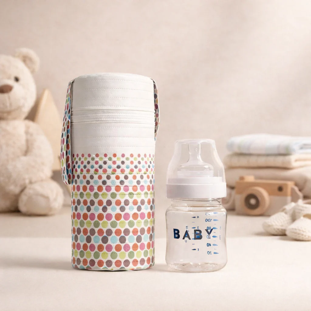 Baby Insulated Feeder Storage Bag With 5Oz Feeder Dots White - Sunshine