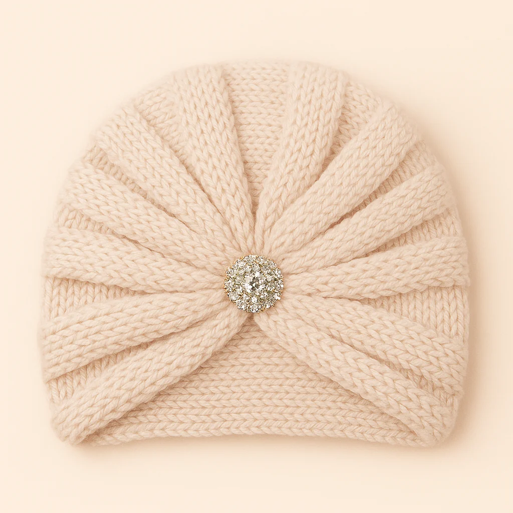 Baby Kitted Woolen Cap Beige - Sunshine