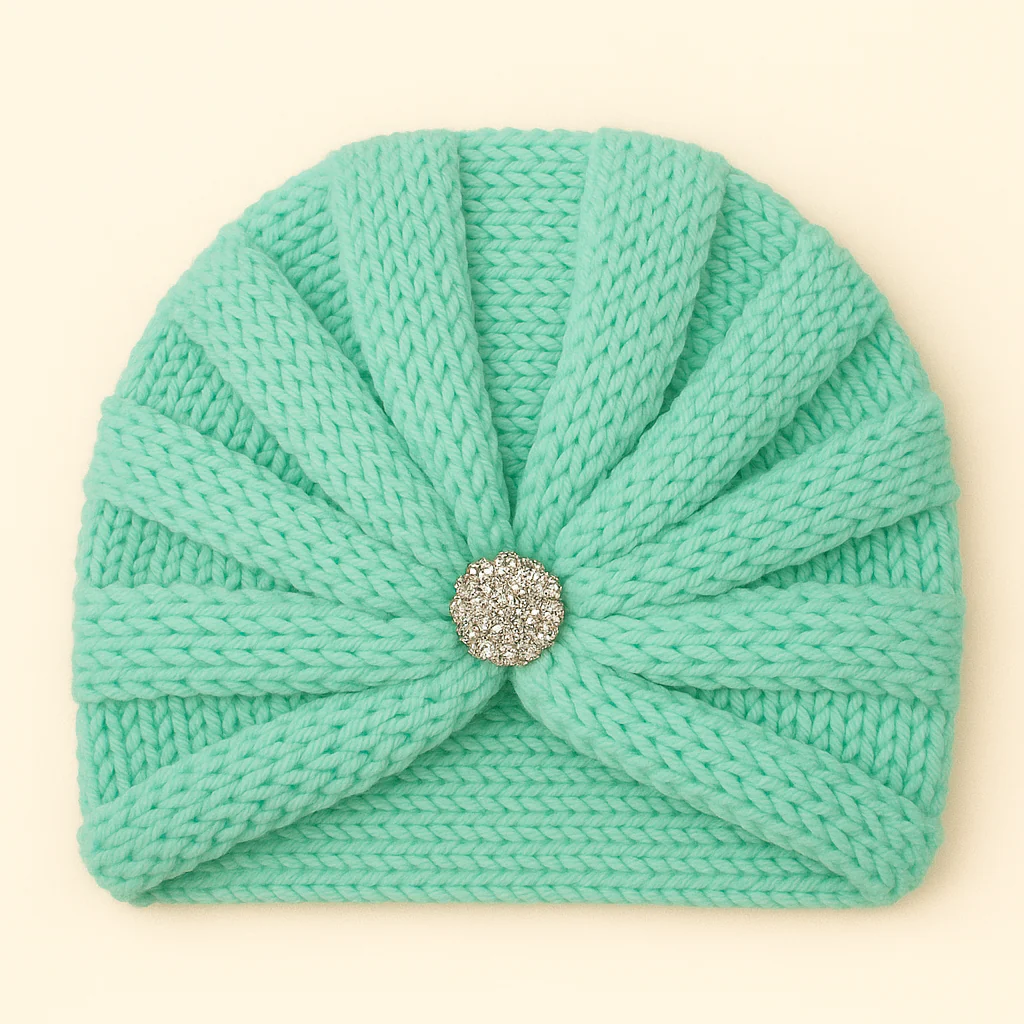 Baby Kitted Woolen Cap Green - Sunshine