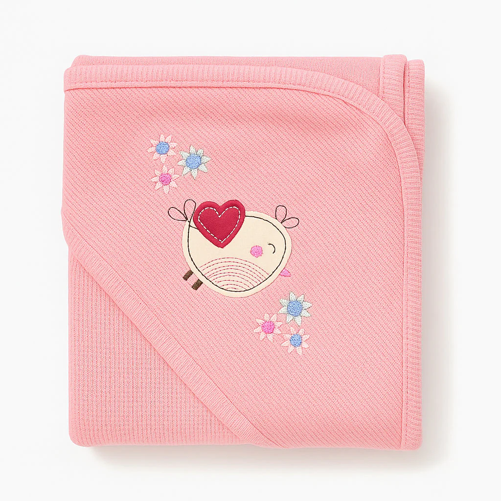 Baby Knitted Wrapping Sheet Fish Pink - Sunshine