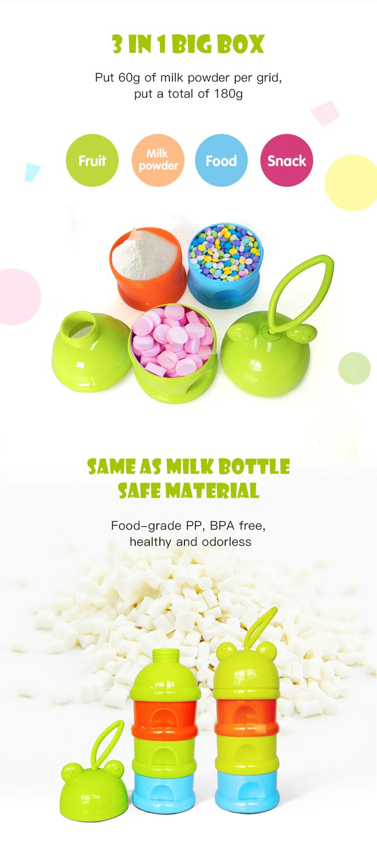 Baby Milk Container 3Pcs Peach - Sunshine - Image 3