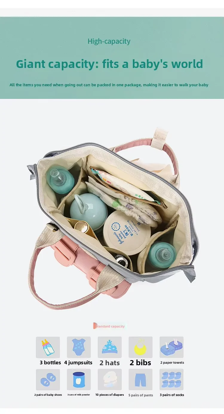 Baby Mini Diaper Bag Beige & Orange - Sunshine - Image 3