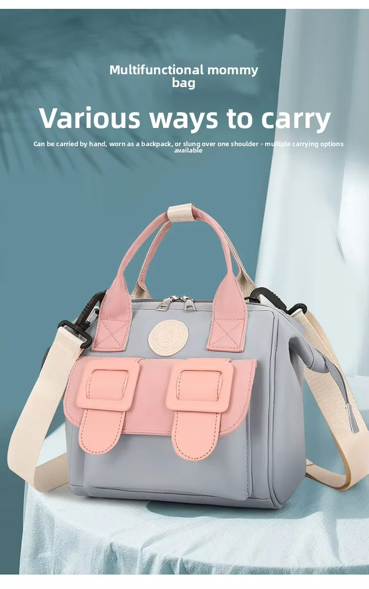 Baby Mini Diaper Bag Beige & Orange - Sunshine - Image 4