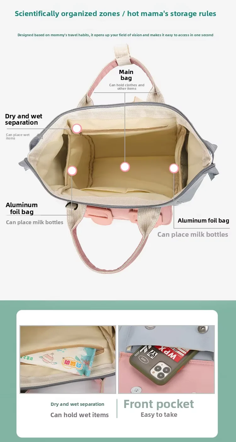 Baby Mini Diaper Bag Blue & Pink - Sunshine - Image 12