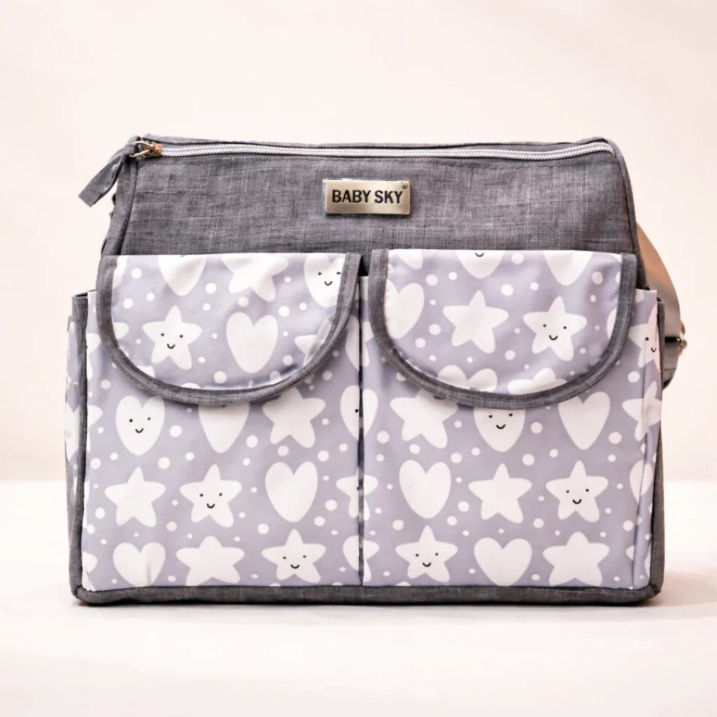 Baby Mini Diaper Bag Stars Grey - Sunshine