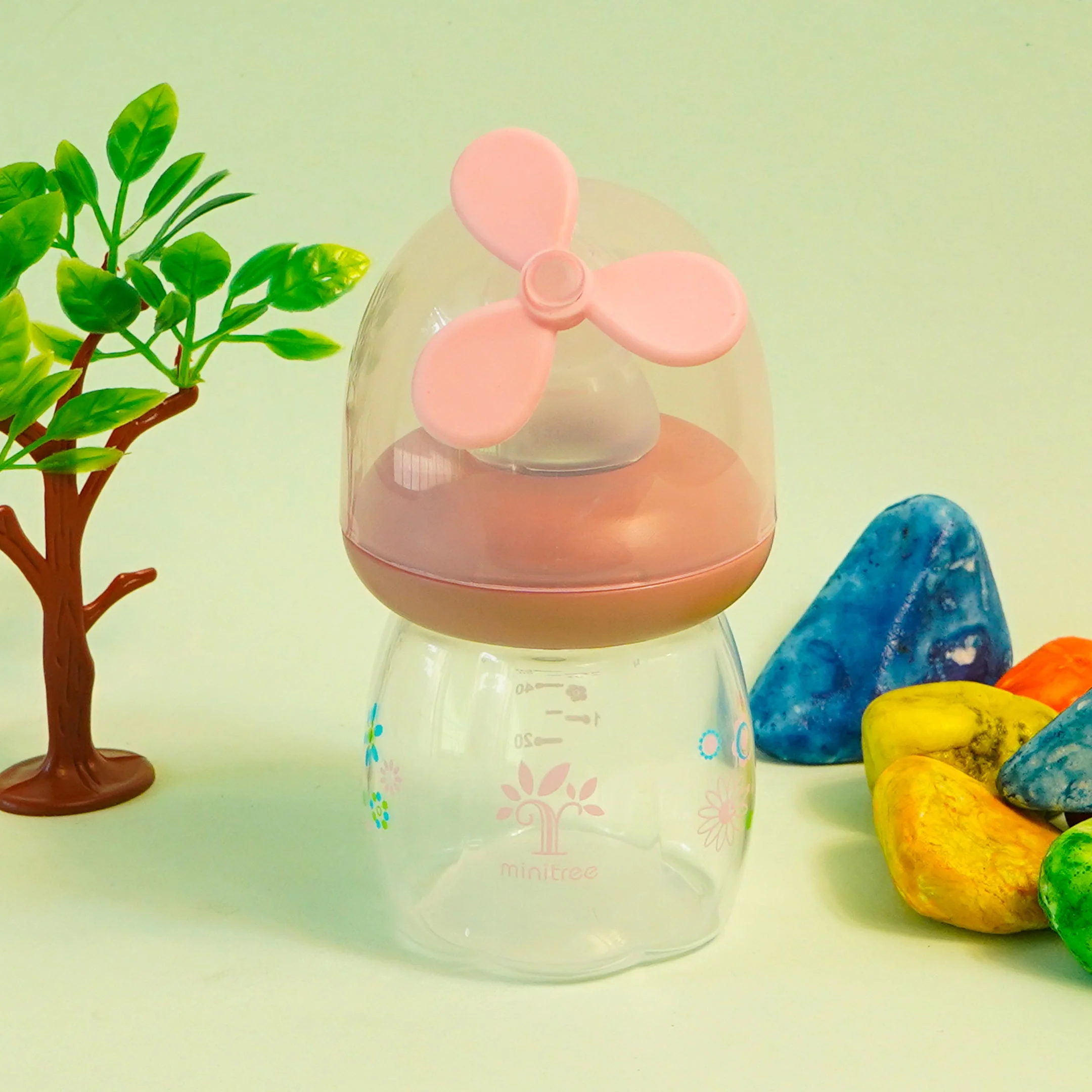 Baby Mini Feeding Bottle Fan Pink 60Ml Mt - Sunshine