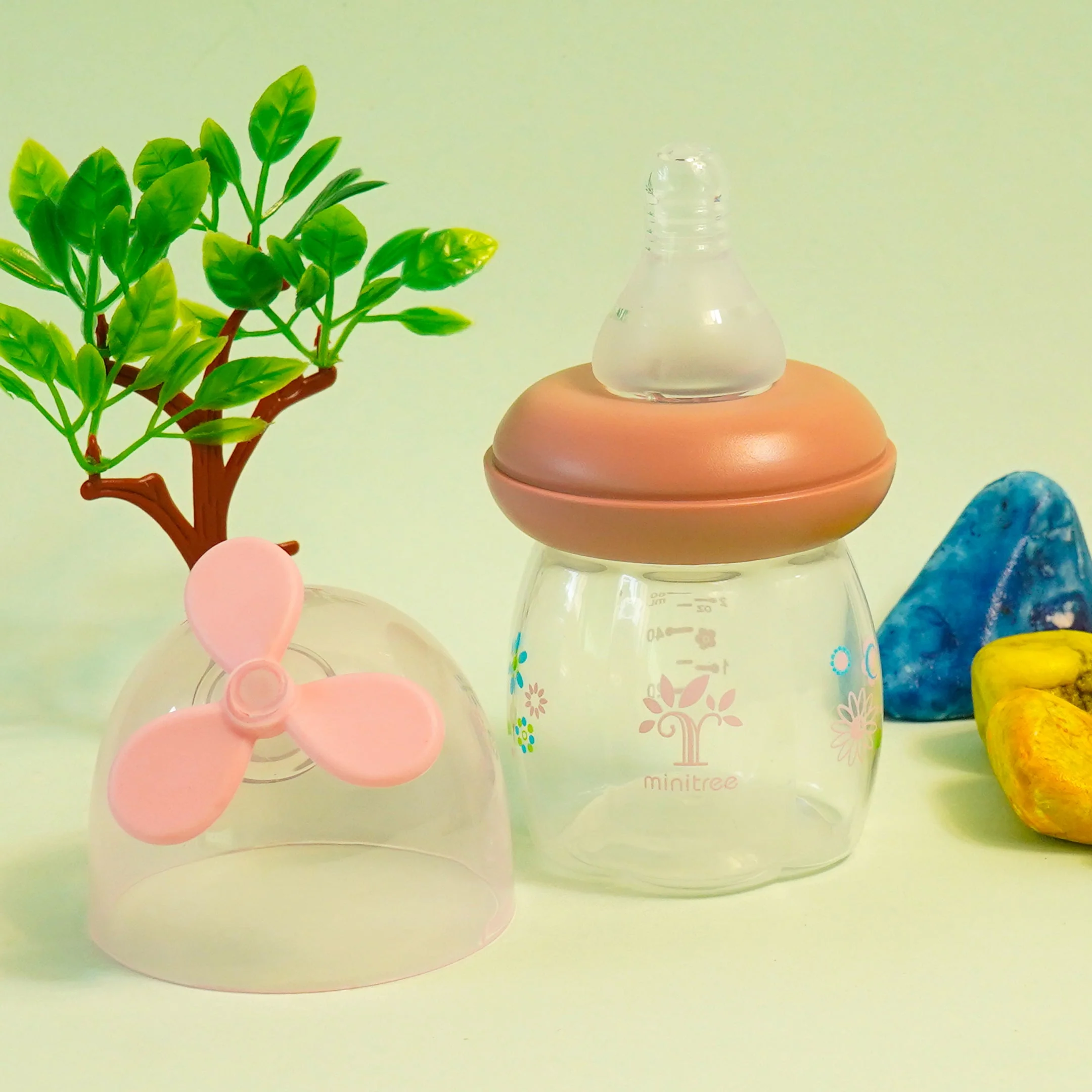 Baby Mini Feeding Bottle Fan Pink 60Ml Mt - Sunshine - Image 2