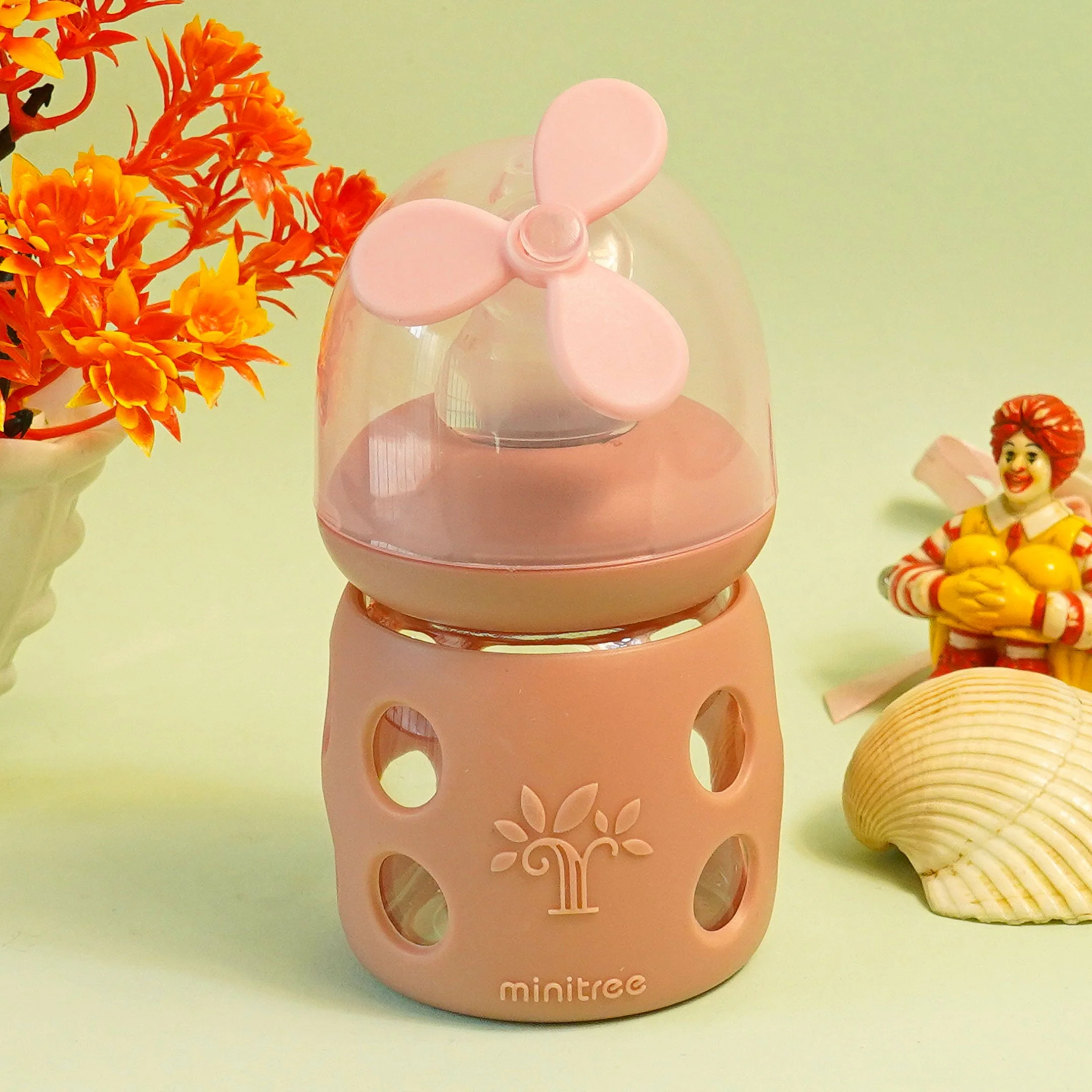 Baby Mini Glass Feeding Bottle Brown 60Ml Mt - Sunshine
