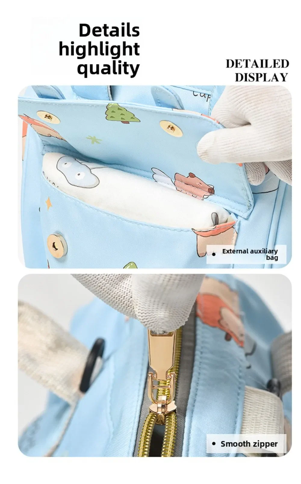 Baby Mini Printed Diaper Bag Beige - Sunshine - Image 3