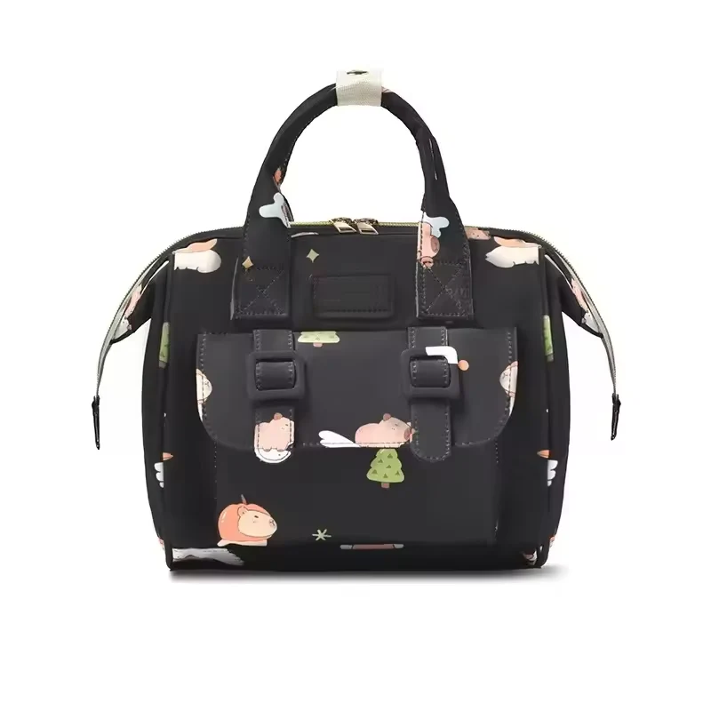 Baby Mini Printed Diaper Bag Black - Sunshine