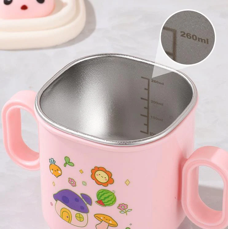 Baby Multipurpose Steel Sipper Cup Pink 260Ml - Sunshine - Image 2